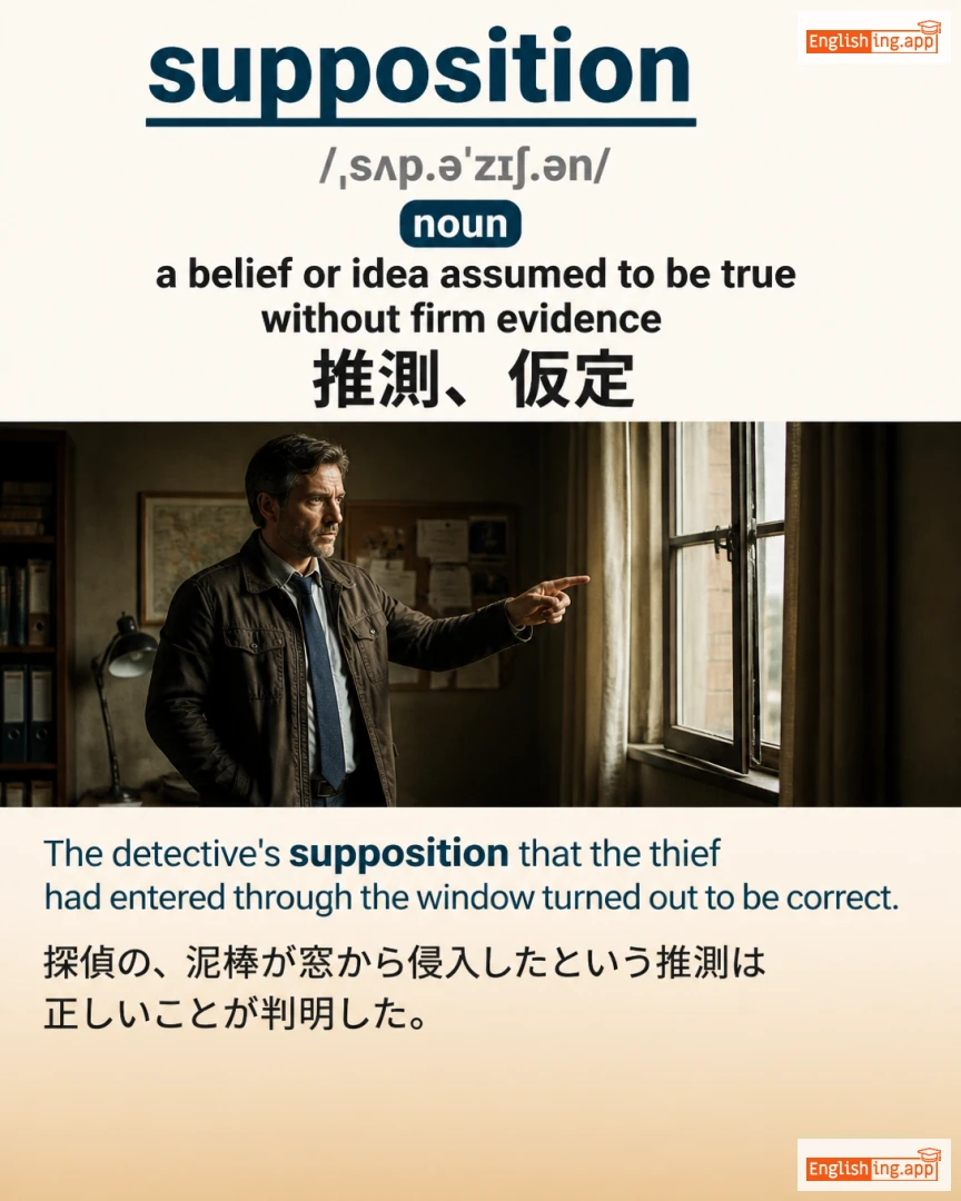 Supposition: English vocabulary meaning and example