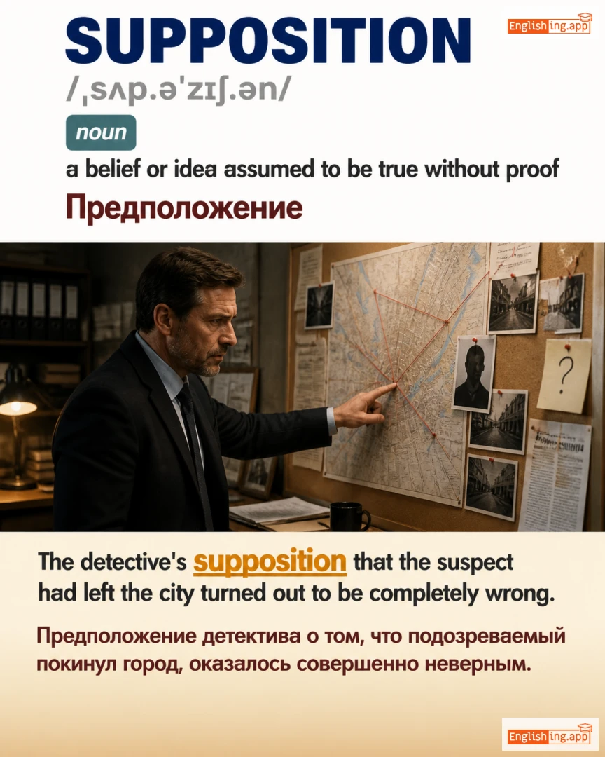Supposition: English vocabulary meaning and example