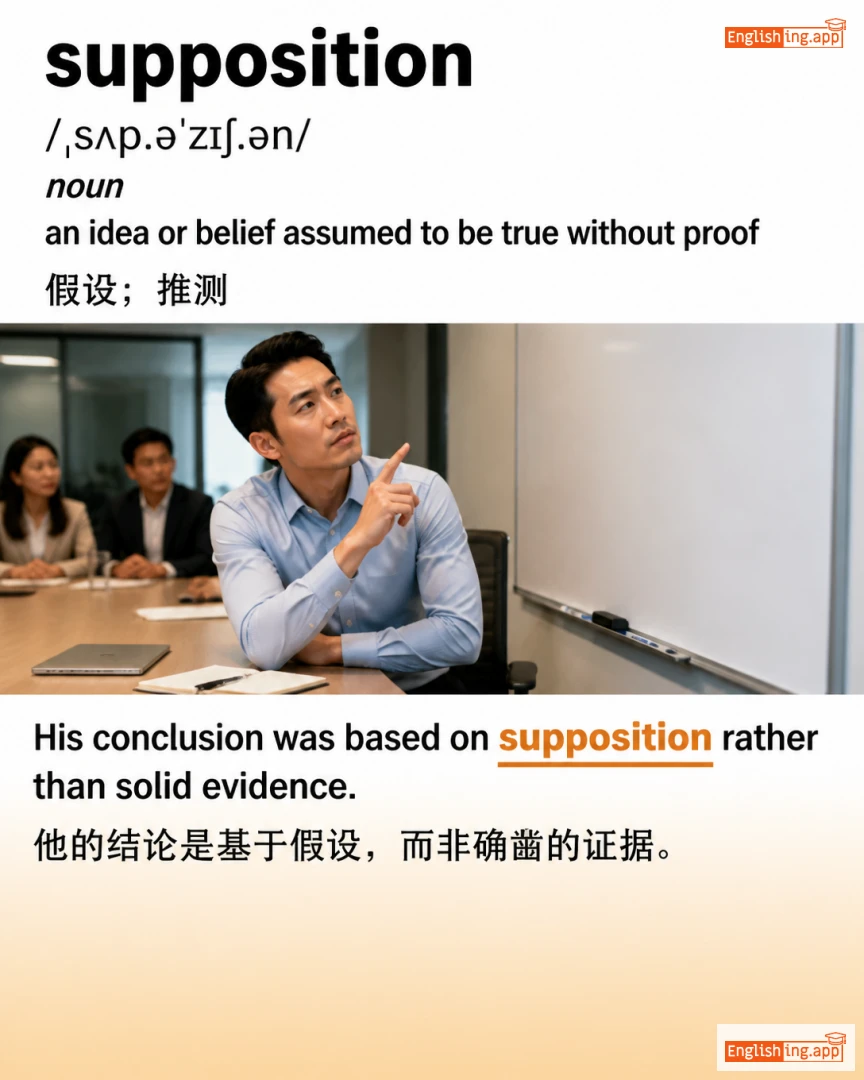 Supposition: English vocabulary meaning and example