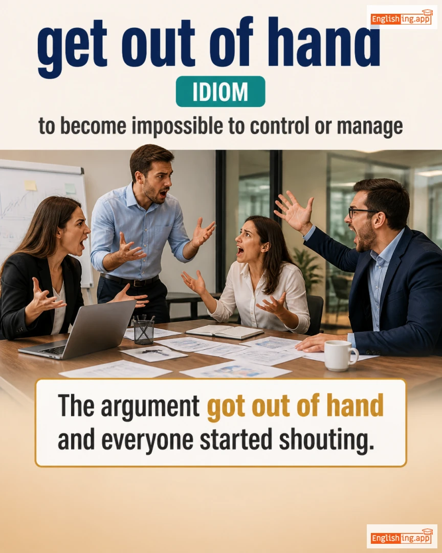 Get Out Of Hand: English expression meaning and example