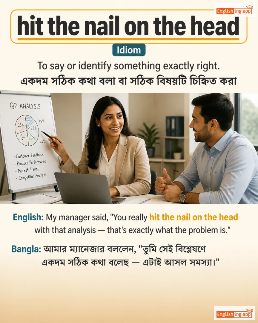 Hit The Nail On The Head: English expression meaning and example