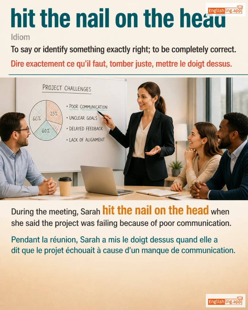 Hit The Nail On The Head: English expression meaning and example