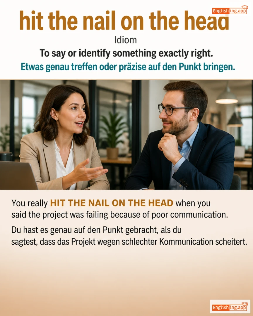 Hit The Nail On The Head: English expression meaning and example