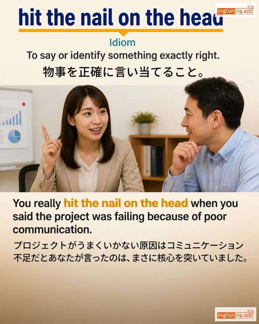 Hit The Nail On The Head: English expression meaning and example