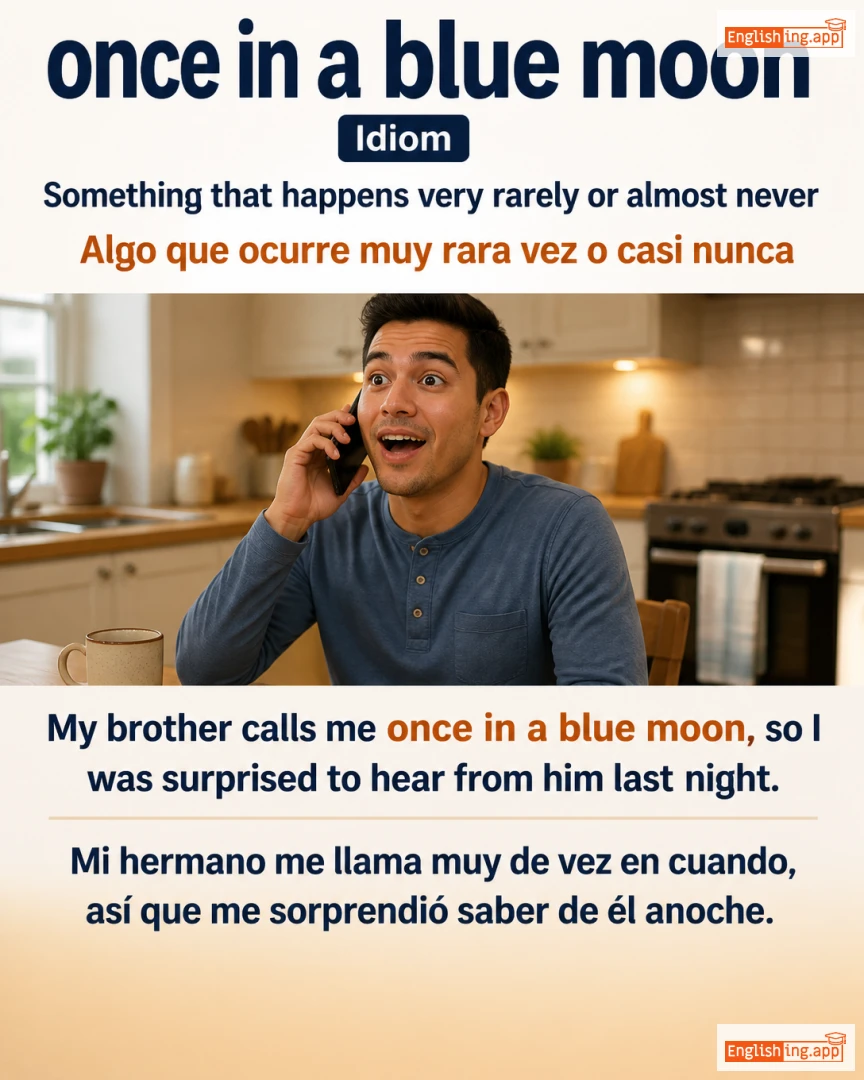 Once In A Blue Moon: English expression meaning and example