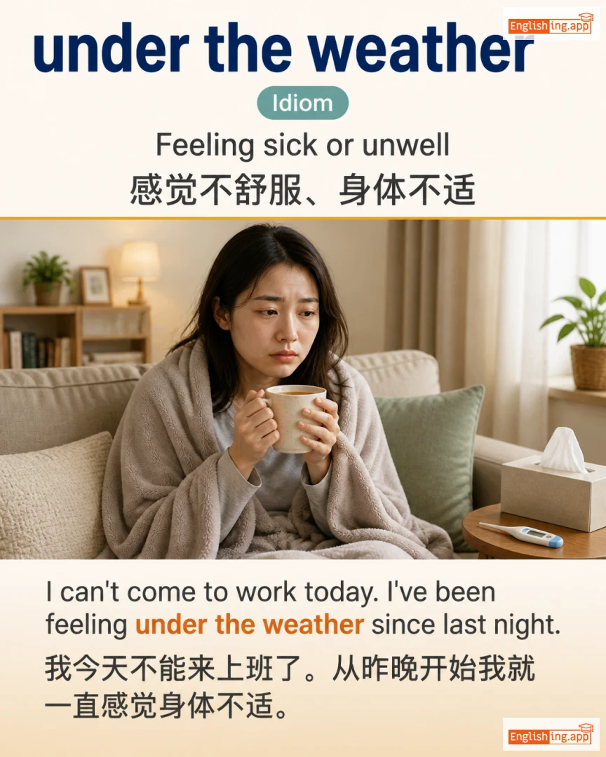 Under The Weather: English expression meaning and example