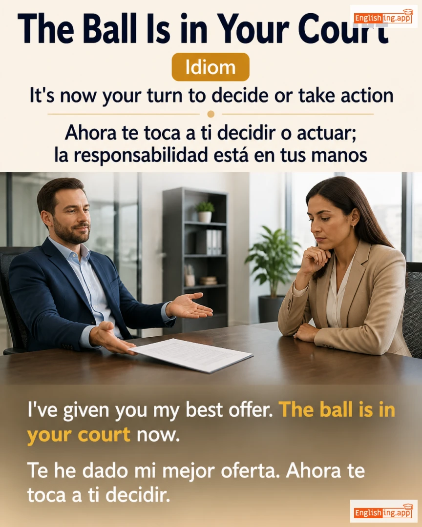 The Ball Is In Your Court: English expression meaning and example