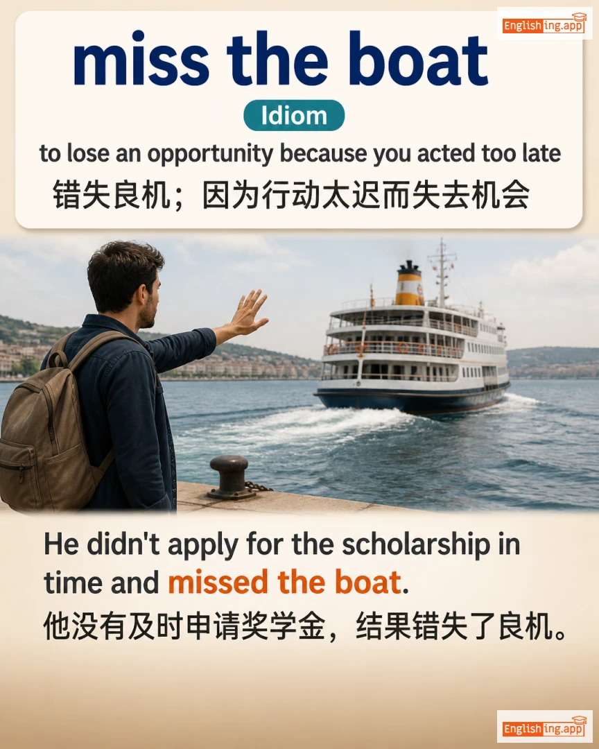 Miss The Boat: English expression meaning and example