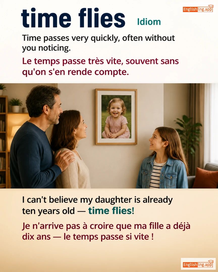 Time Flies: English expression meaning and example