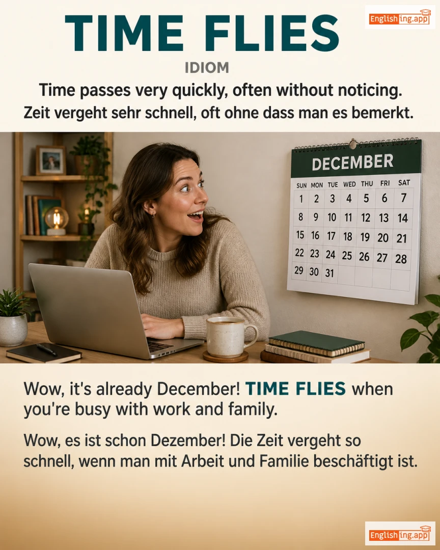 Time Flies: English expression meaning and example