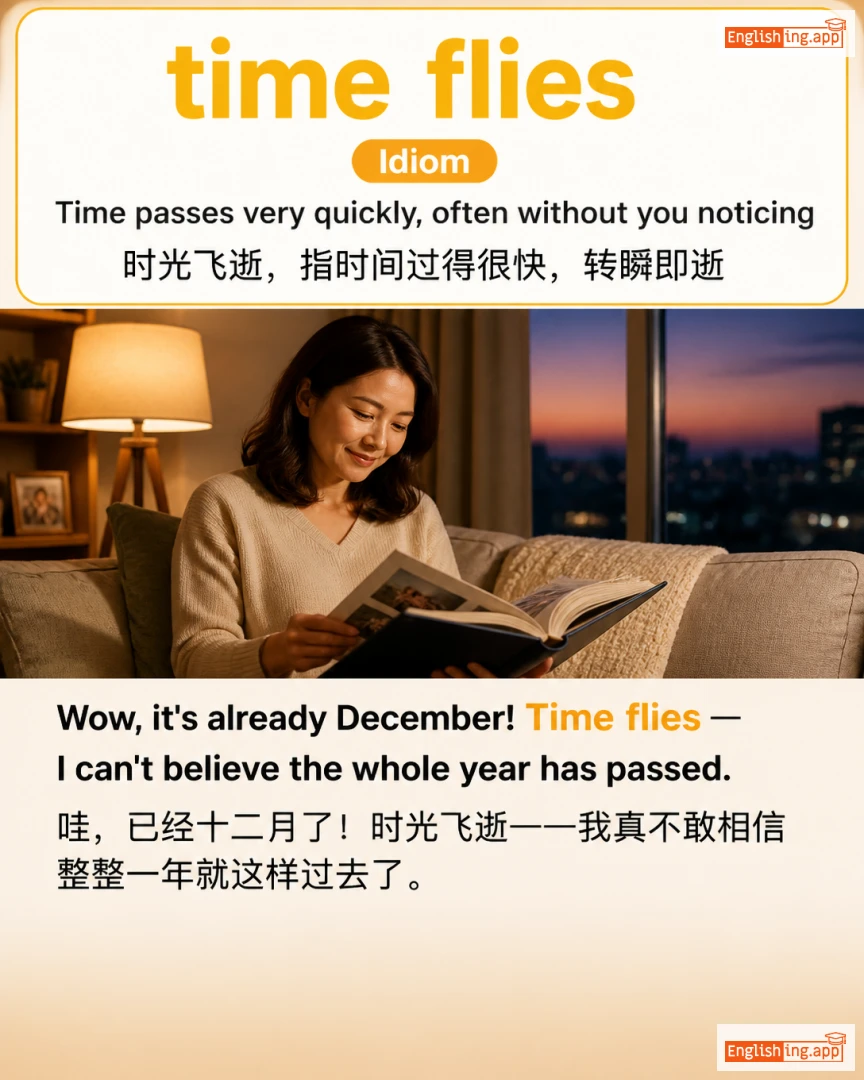 Time Flies: English expression meaning and example
