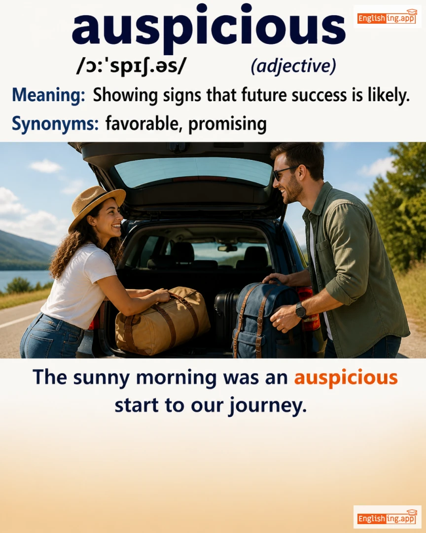 Auspicious: English vocabulary meaning and example