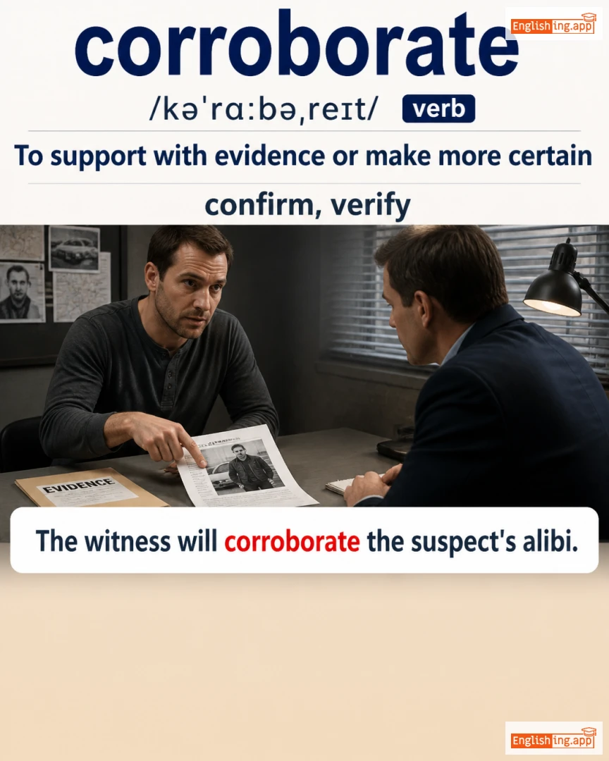 Corroborate: English vocabulary meaning and example