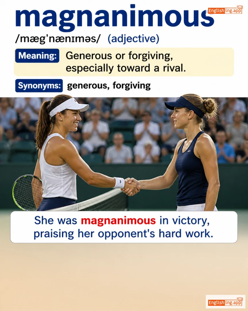 Magnanimous: English vocabulary meaning and example