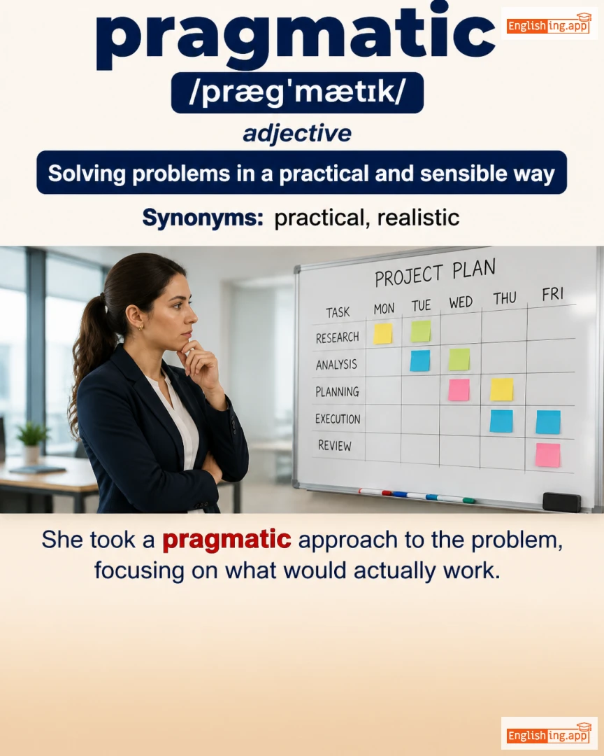 Pragmatic: English vocabulary meaning and example