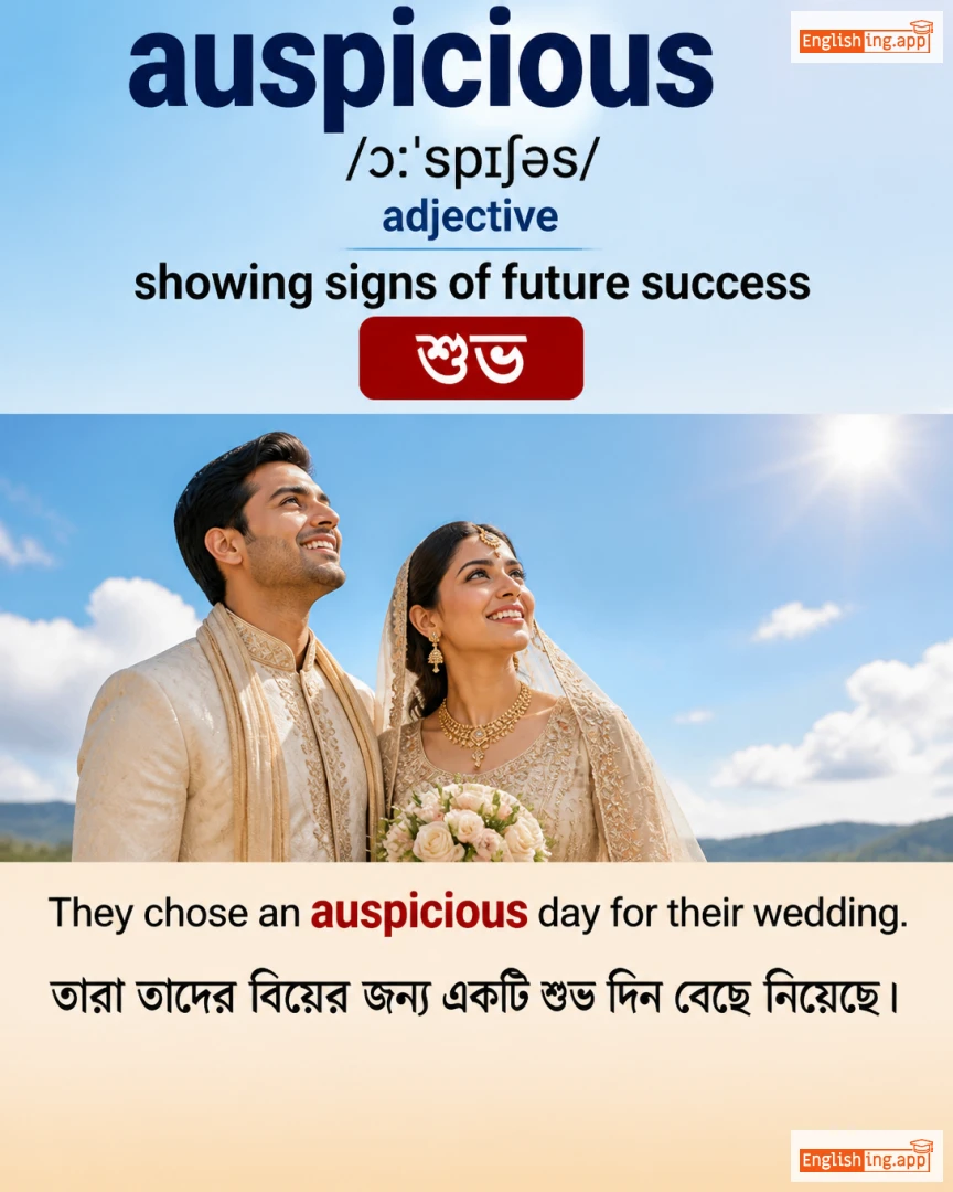 Auspicious: English vocabulary meaning and example