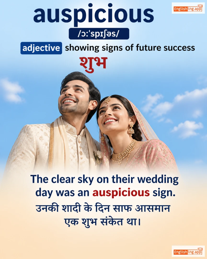 Auspicious: English vocabulary meaning and example