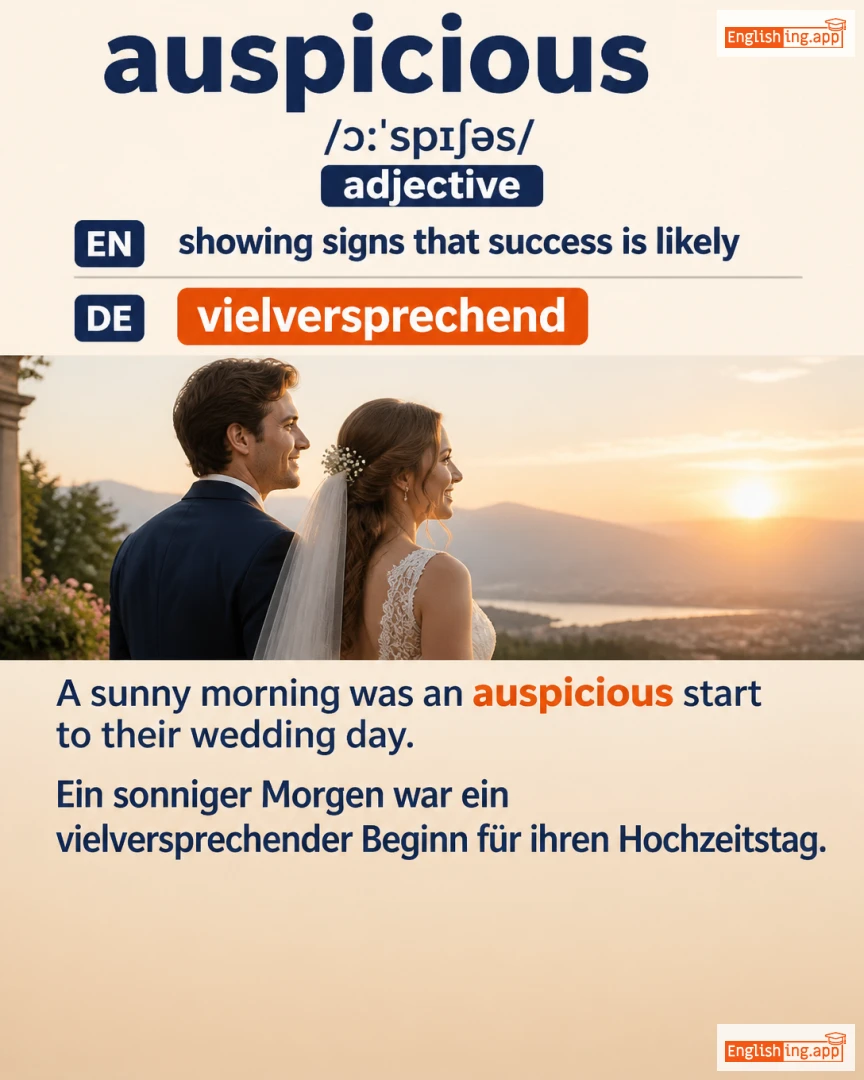 Auspicious: English vocabulary meaning and example