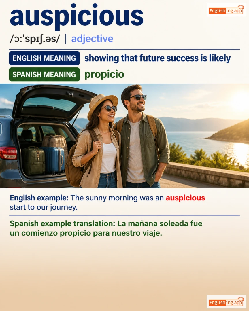 Auspicious: English vocabulary meaning and example