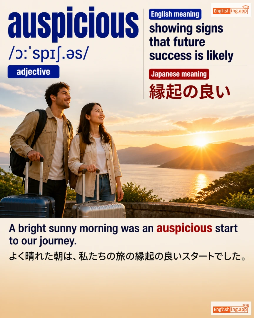 Auspicious: English vocabulary meaning and example