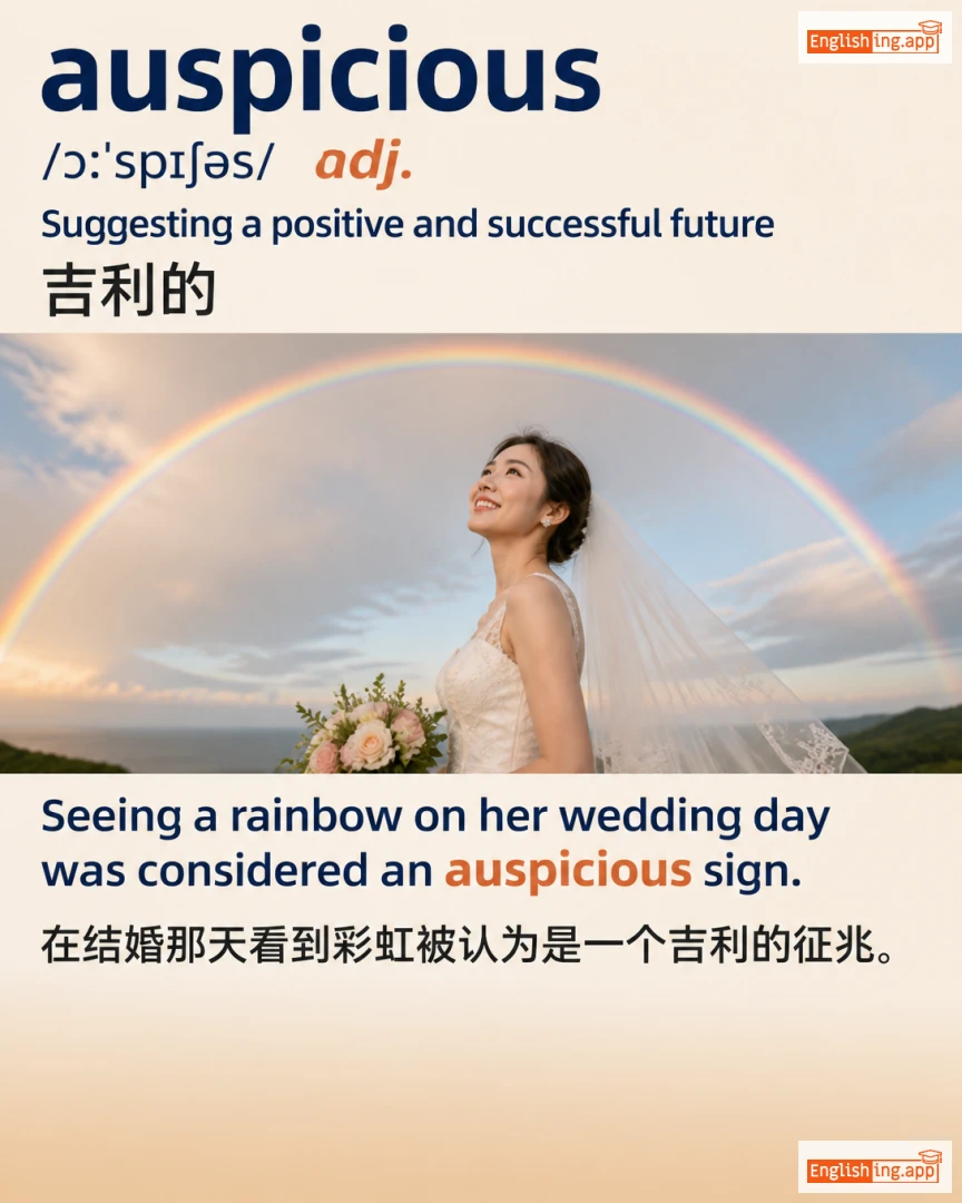 Auspicious: English vocabulary meaning and example