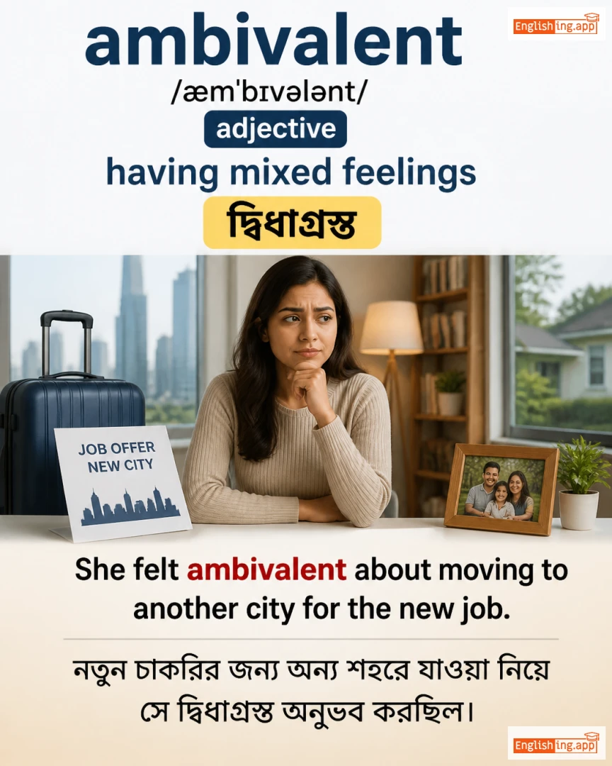 Ambivalent: English vocabulary meaning and example