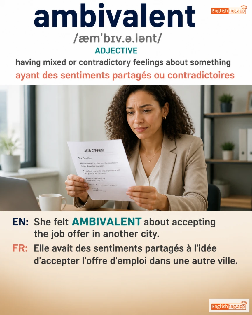 Ambivalent: English vocabulary meaning and example