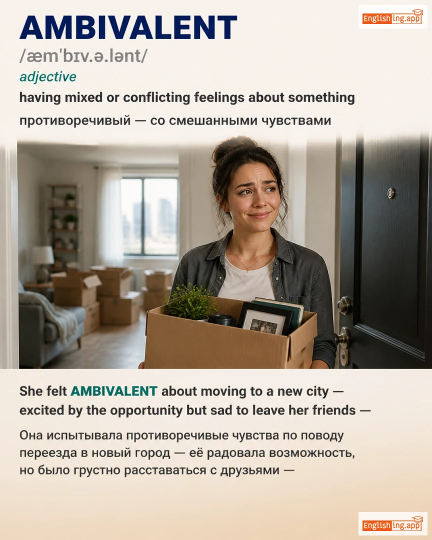 Ambivalent: English vocabulary meaning and example