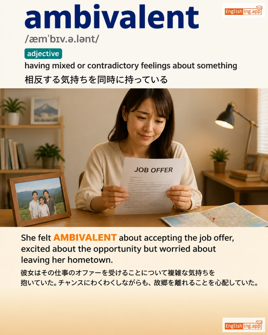 Ambivalent: English vocabulary meaning and example
