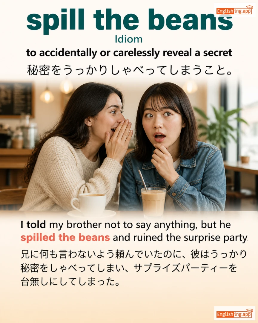 Spill The Beans: English expression meaning and example