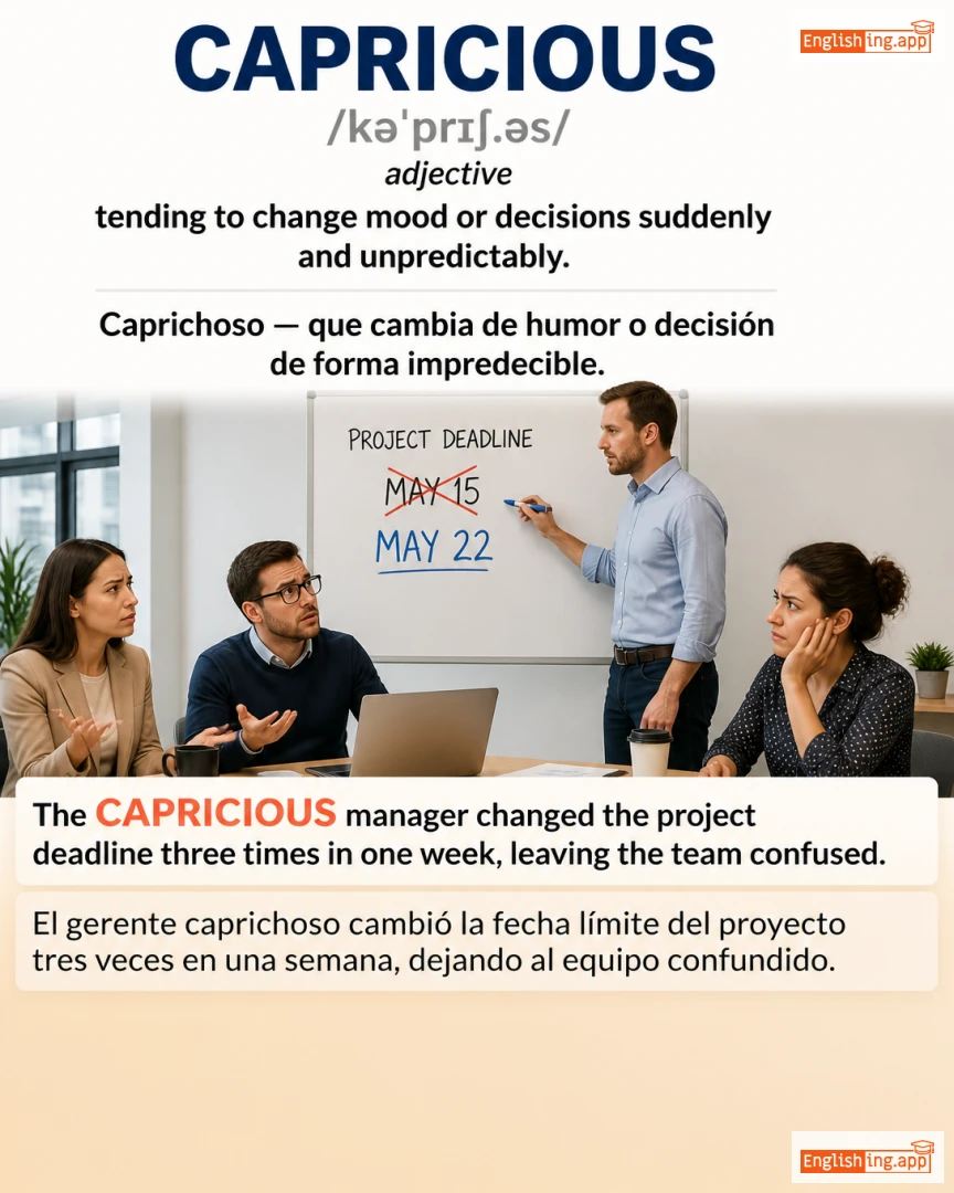 Capricious: English vocabulary meaning and example