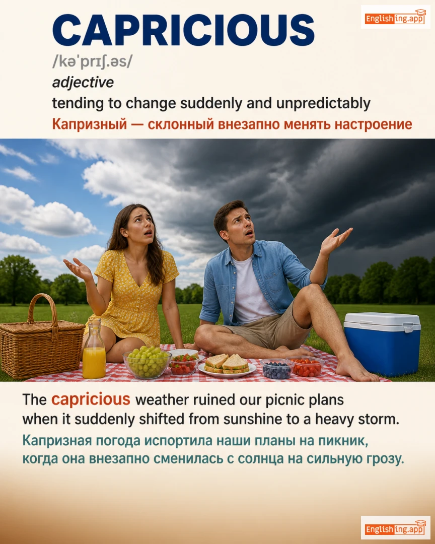 Capricious: English vocabulary meaning and example