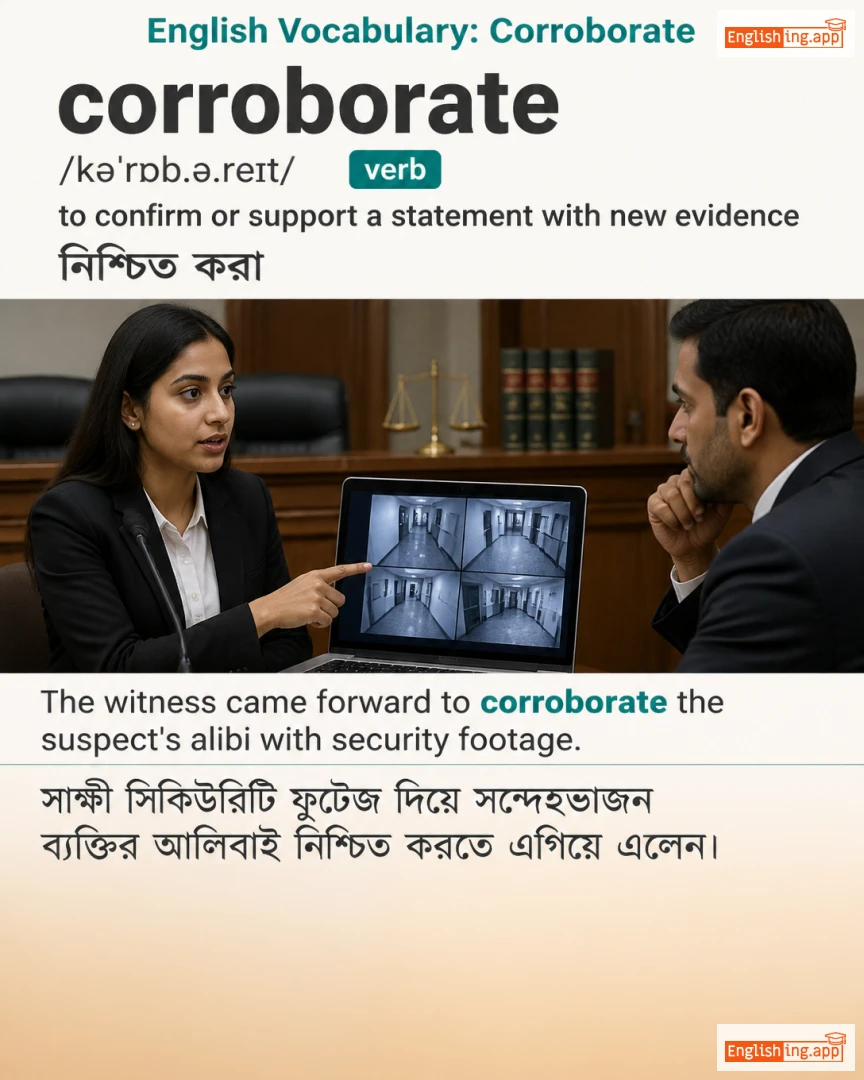 Corroborate: English vocabulary meaning and example