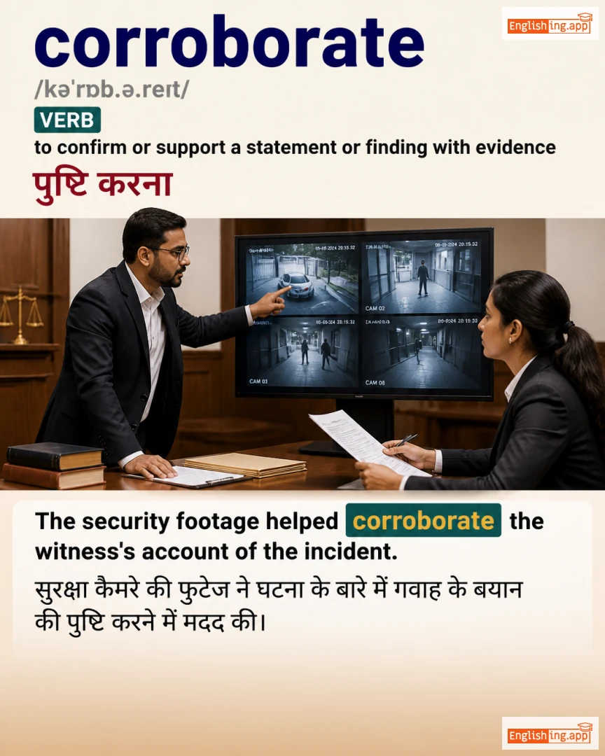 Corroborate: English vocabulary meaning and example