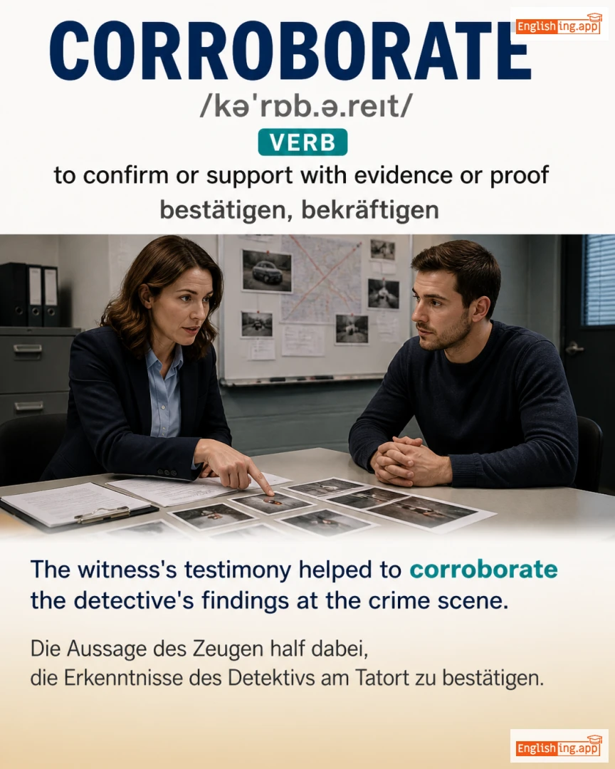 Corroborate: English vocabulary meaning and example