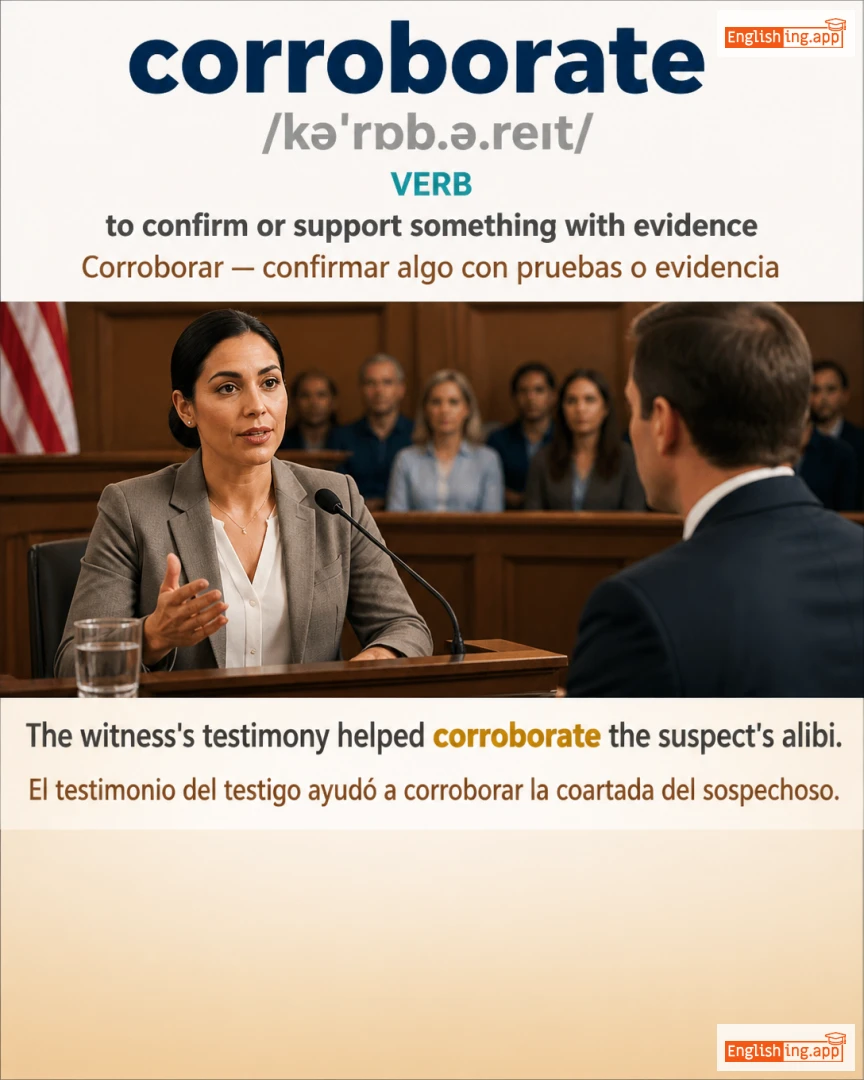 Corroborate: English vocabulary meaning and example