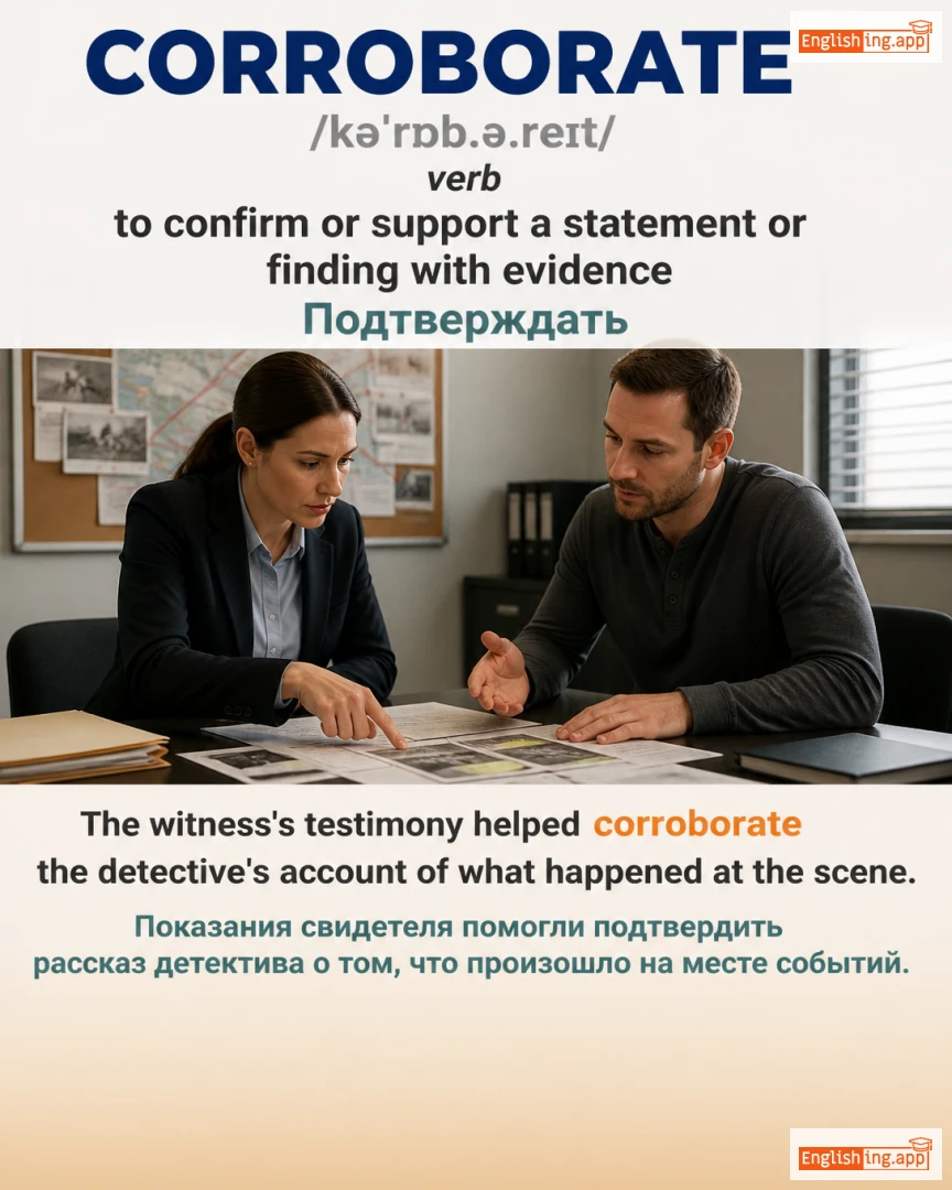 Corroborate: English vocabulary meaning and example