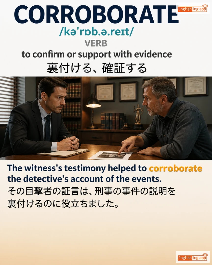 Corroborate: English vocabulary meaning and example