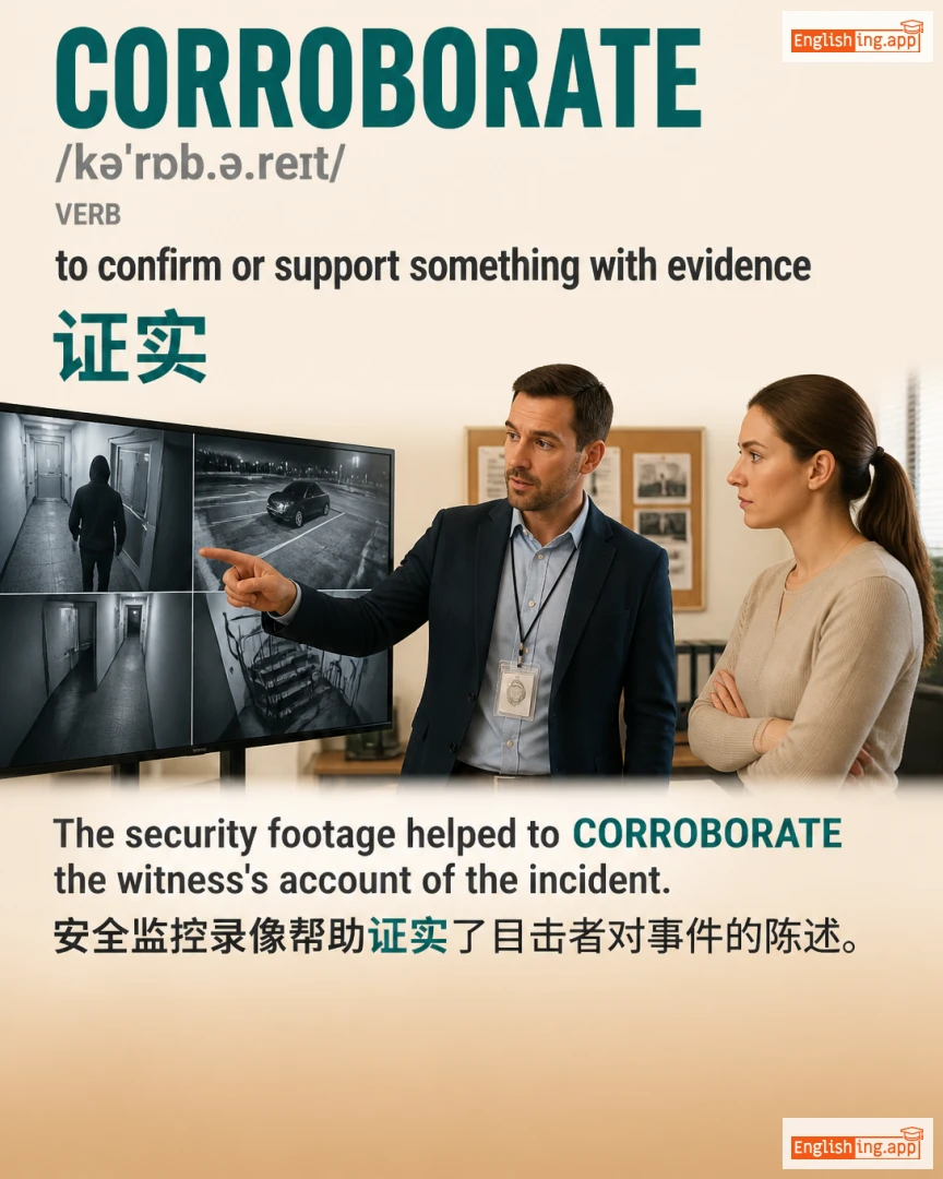 Corroborate: English vocabulary meaning and example