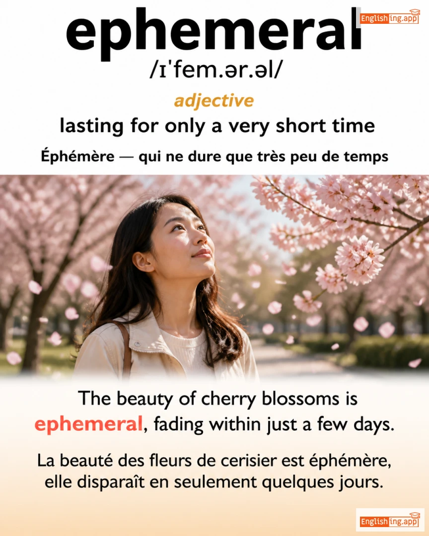 Ephemeral: English vocabulary meaning and example