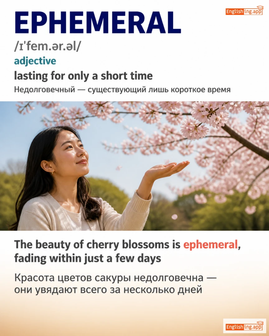 Ephemeral: English vocabulary meaning and example