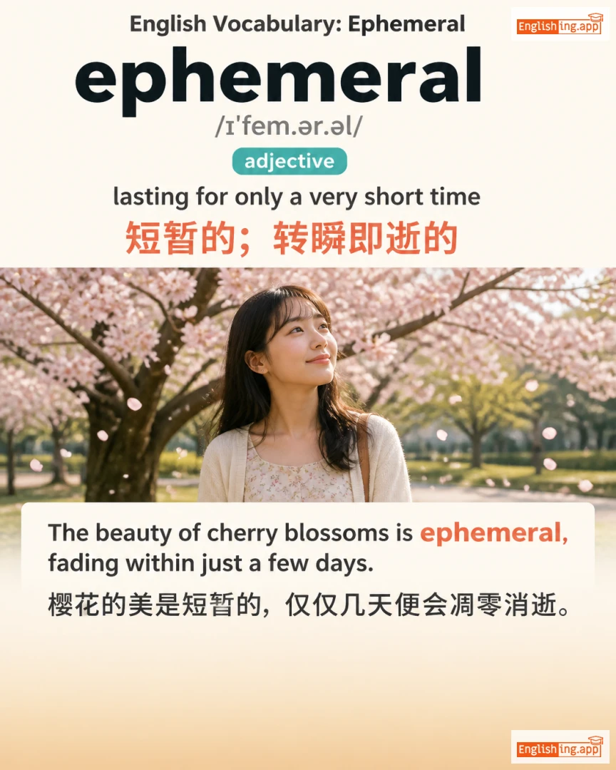 Ephemeral: English vocabulary meaning and example