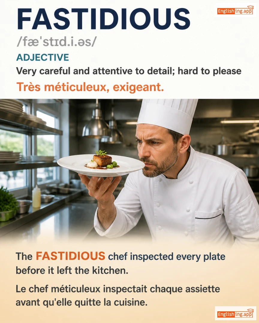Fastidious: English vocabulary meaning and example