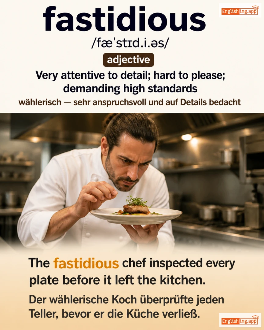 Fastidious: English vocabulary meaning and example