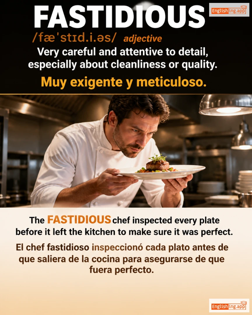 Fastidious: English vocabulary meaning and example
