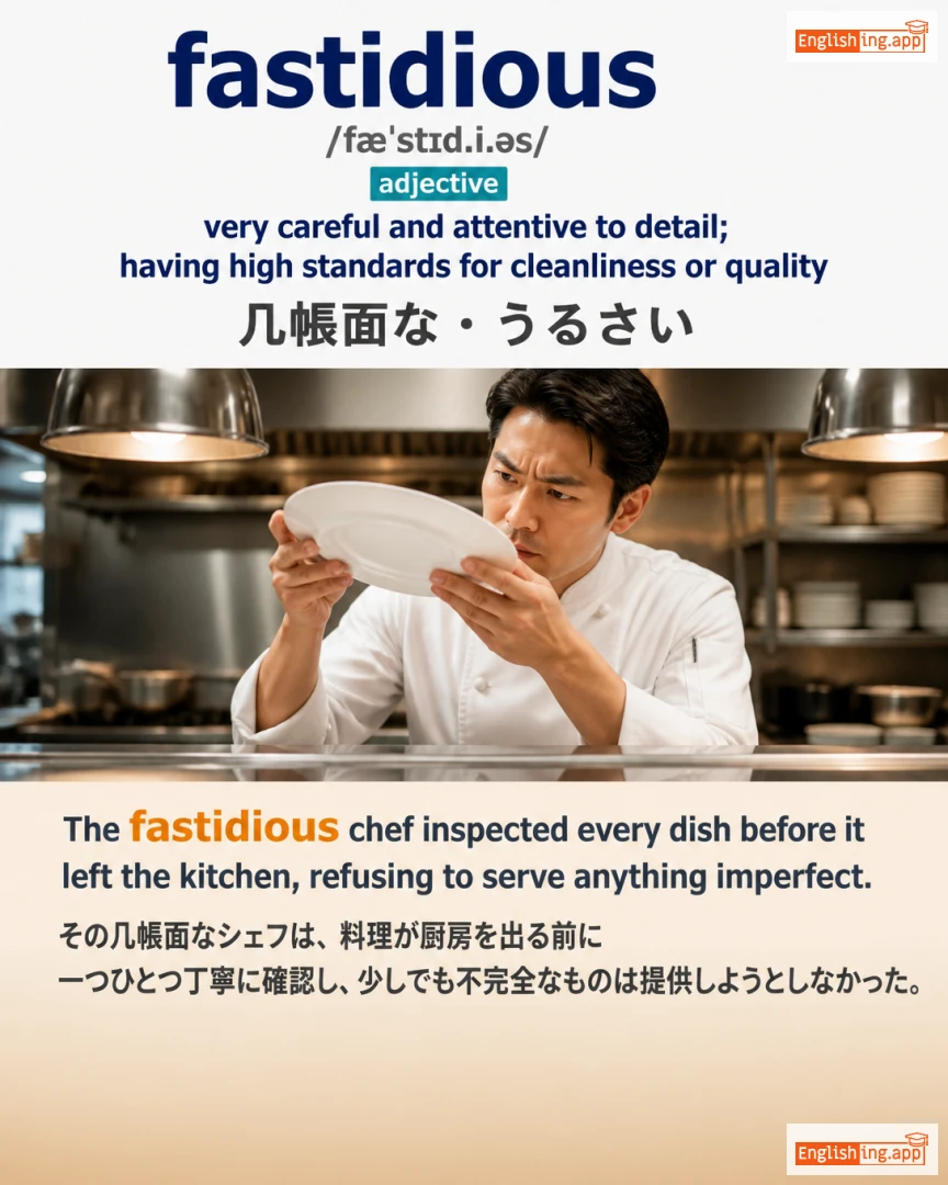 Fastidious: English vocabulary meaning and example