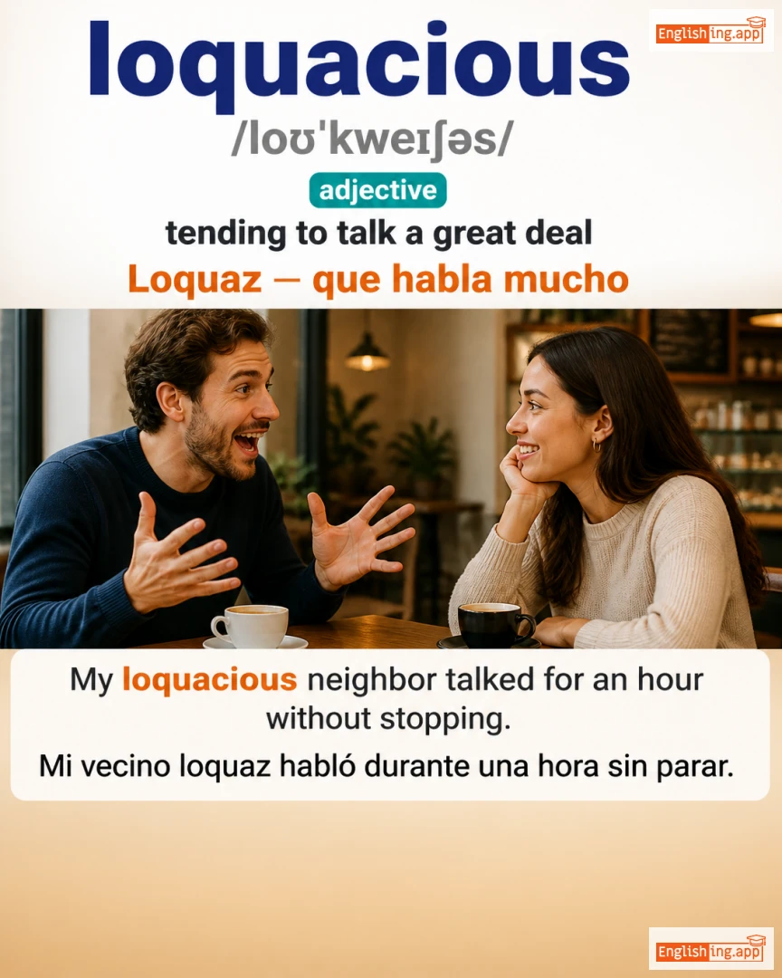 Loquacious: English vocabulary meaning and example