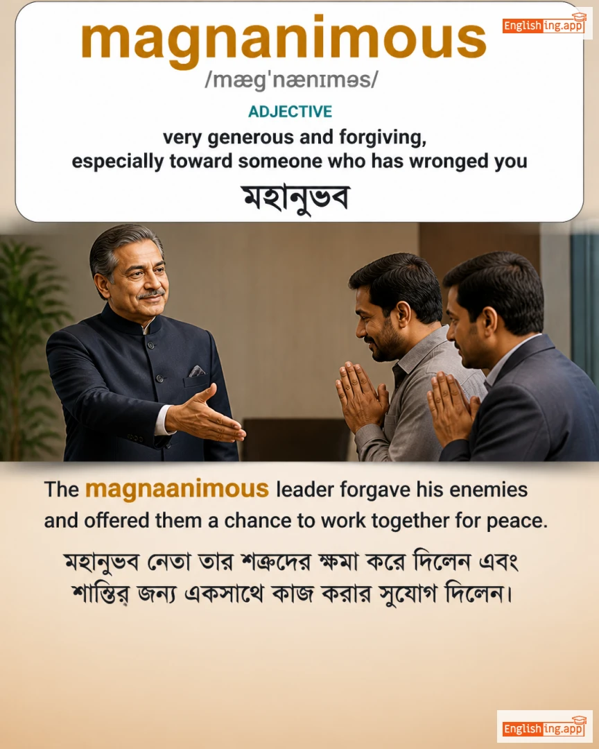 Magnanimous: English vocabulary meaning and example