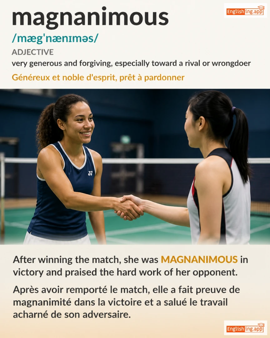 Magnanimous: English vocabulary meaning and example