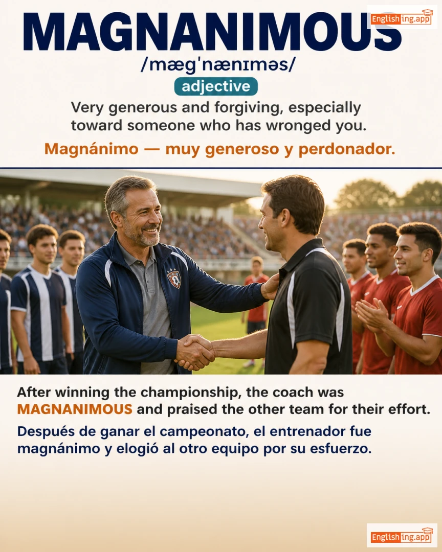 Magnanimous: English vocabulary meaning and example